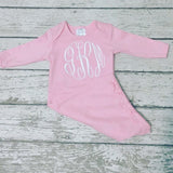 Girls Ruffle Monogrammed Baby Gown