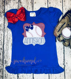 Girls Baseball Appliqué Tee