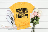 Sun Shine Makes Me Happy Screen Print Tee