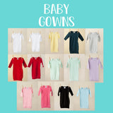 Girls Ruffle Monogrammed Baby Gown