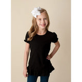 Girls Monogram Pumpkin Ruffle Bottom Tee