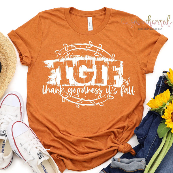 Ladies Thank Goodness It’s Fall Screen Print Tee